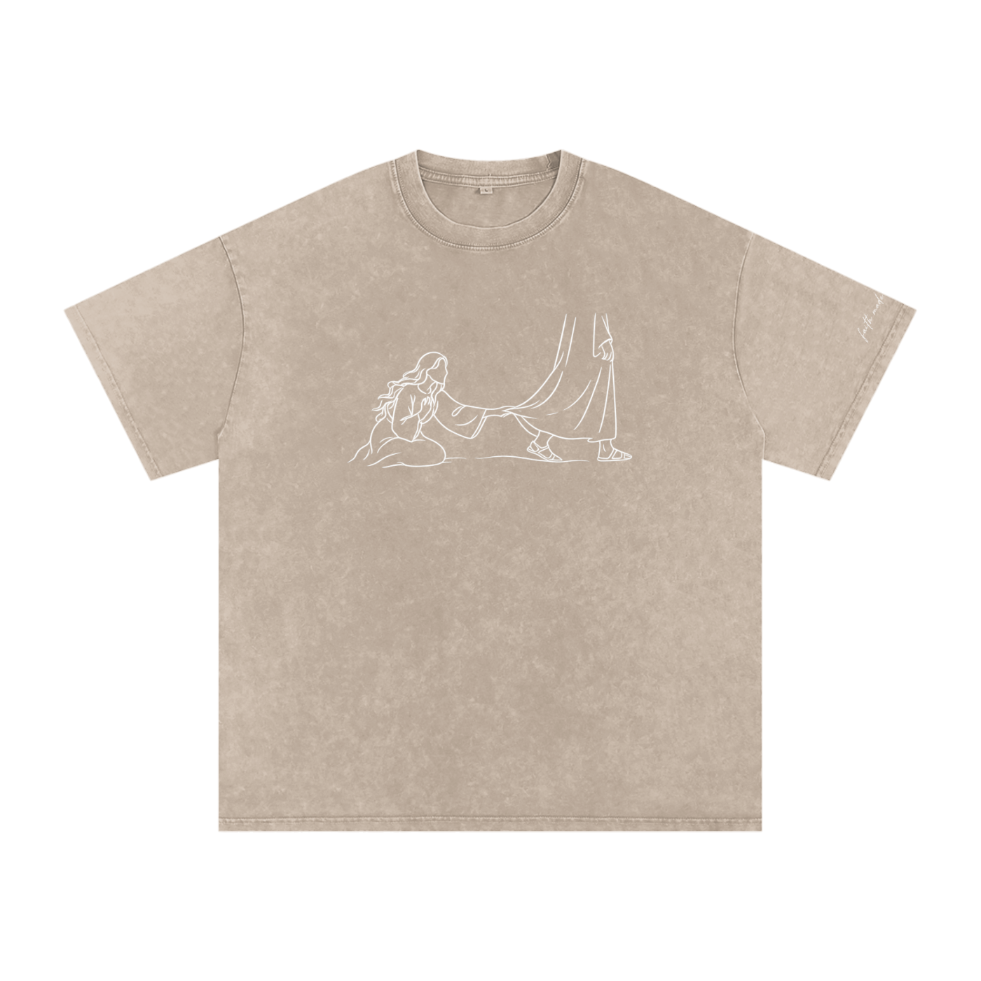 Faith Made Her Reach™ Vintage Wash T-shirt | Christian Graphic T-shirt | Faith Based