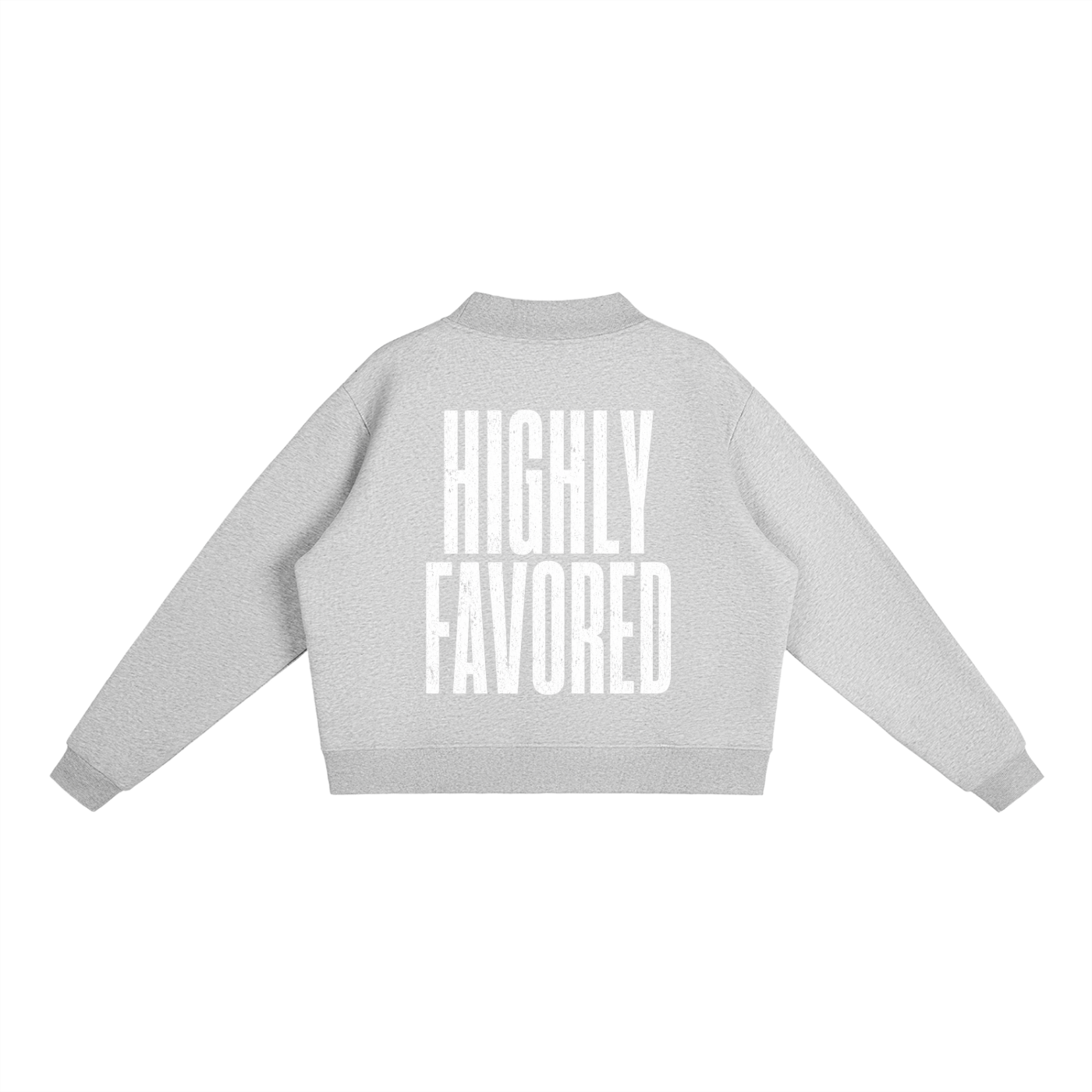 Highly Favored Mock Neck Sweatshirt | Women’s Essential Fleece Crew | Faith-Based Pullover