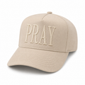 Monochromatic Puff Embroidered PRAY Hat | Minimalist Faith Hat