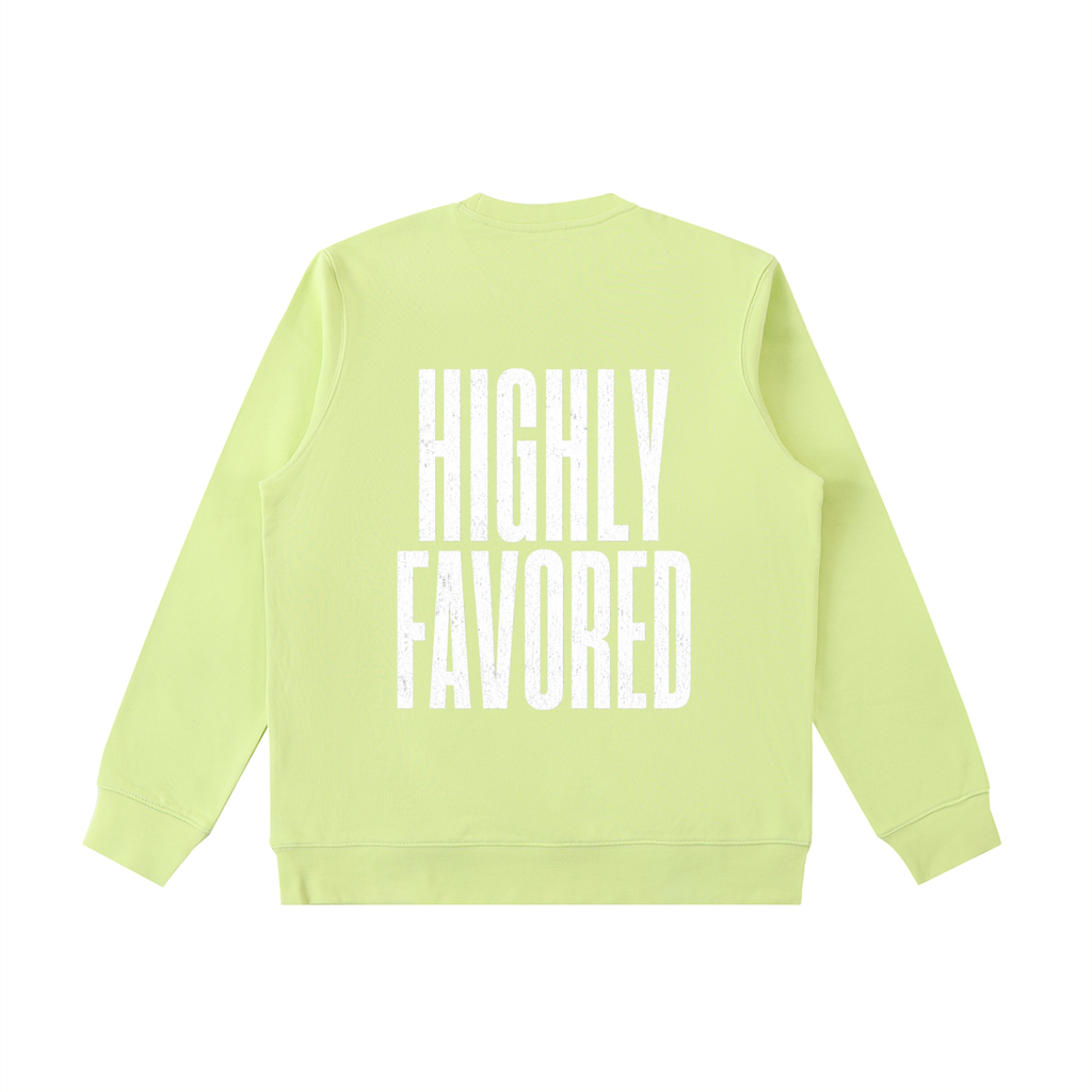 Highly Favored Crewneck | Faith-Based Sweatshirt | Bold Christian Apparel | Cozy Pullover